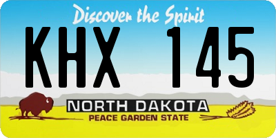 ND license plate KHX145