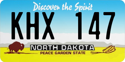 ND license plate KHX147