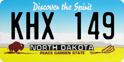 ND license plate KHX149