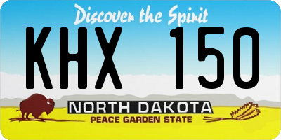 ND license plate KHX150