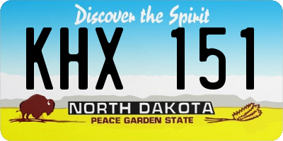 ND license plate KHX151