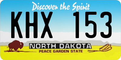ND license plate KHX153