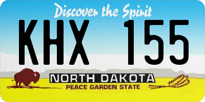 ND license plate KHX155
