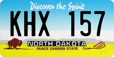 ND license plate KHX157