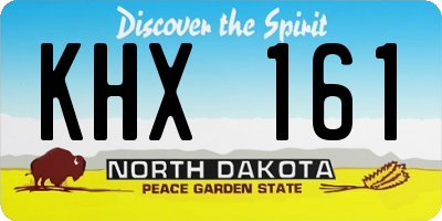 ND license plate KHX161