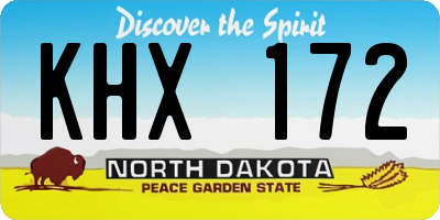 ND license plate KHX172