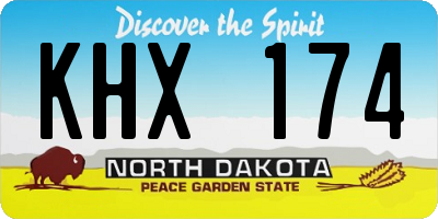 ND license plate KHX174