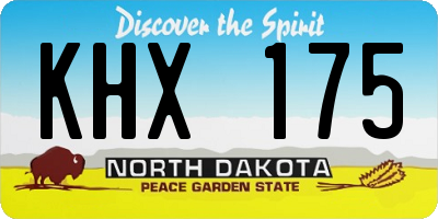 ND license plate KHX175