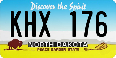 ND license plate KHX176