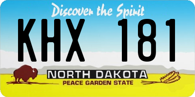 ND license plate KHX181