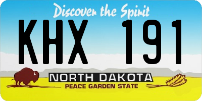 ND license plate KHX191