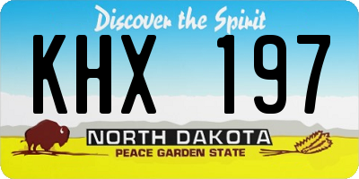 ND license plate KHX197