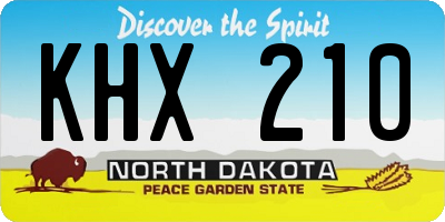 ND license plate KHX210