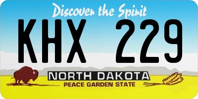 ND license plate KHX229