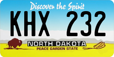 ND license plate KHX232