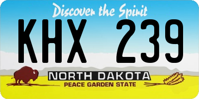 ND license plate KHX239
