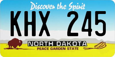 ND license plate KHX245
