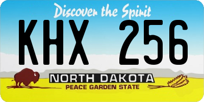 ND license plate KHX256