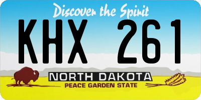 ND license plate KHX261