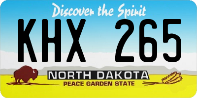 ND license plate KHX265