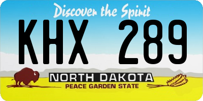 ND license plate KHX289