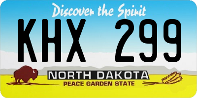 ND license plate KHX299