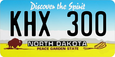 ND license plate KHX300