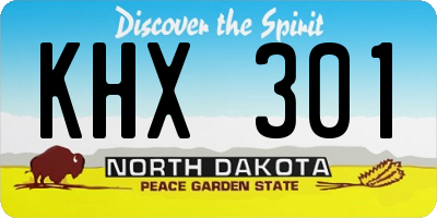 ND license plate KHX301