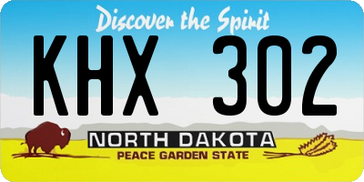 ND license plate KHX302