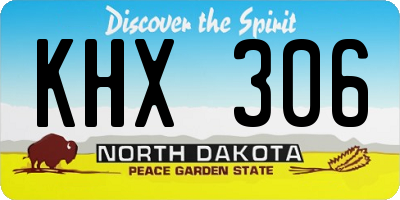 ND license plate KHX306