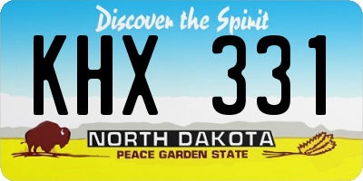 ND license plate KHX331