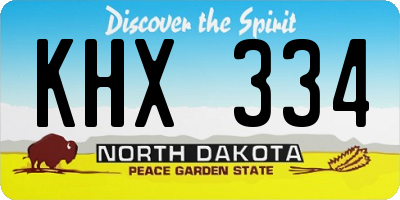 ND license plate KHX334