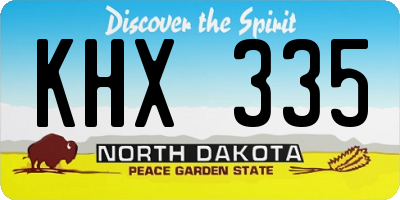 ND license plate KHX335