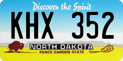 ND license plate KHX352