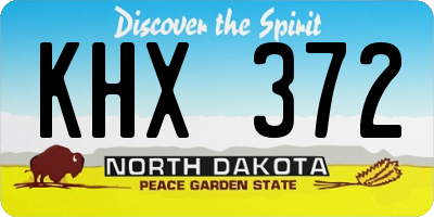 ND license plate KHX372