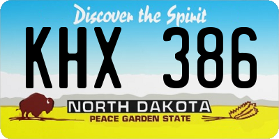 ND license plate KHX386