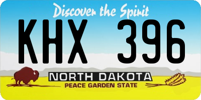 ND license plate KHX396