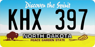 ND license plate KHX397
