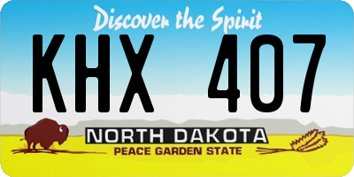 ND license plate KHX407