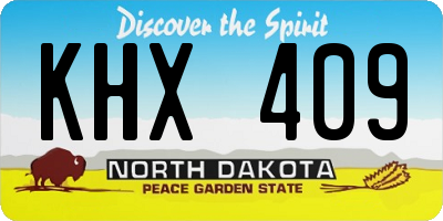 ND license plate KHX409