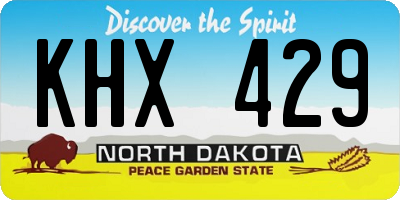 ND license plate KHX429