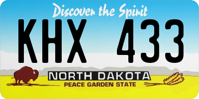 ND license plate KHX433