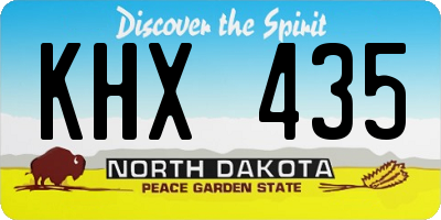 ND license plate KHX435