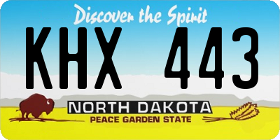 ND license plate KHX443