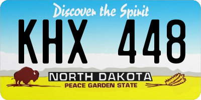 ND license plate KHX448
