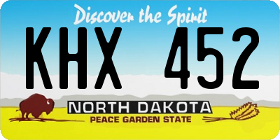 ND license plate KHX452