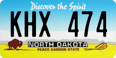 ND license plate KHX474