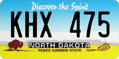 ND license plate KHX475