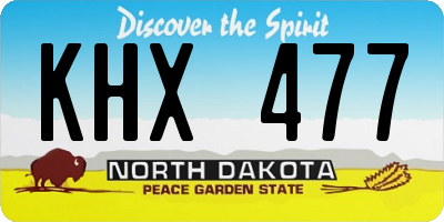 ND license plate KHX477