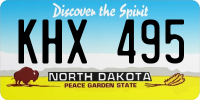 ND license plate KHX495
